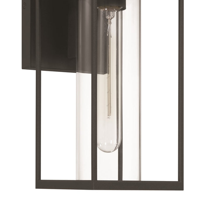 Artcraft Portside 1 Light 14" Outdoor Wall Sconce, Black/Clear