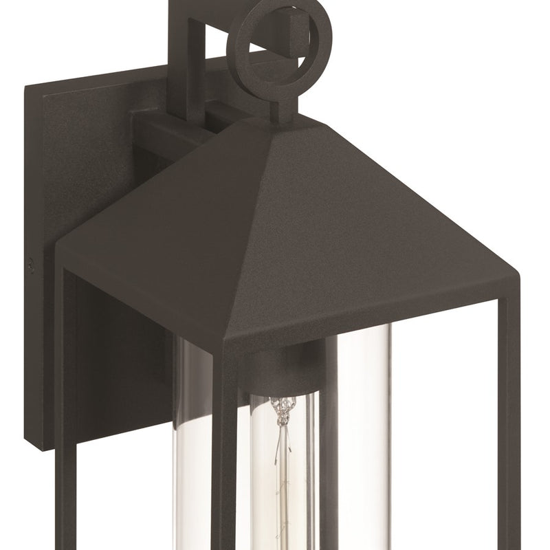 Artcraft Portside 1 Light 18" Outdoor Wall Sconce, Black/Clear