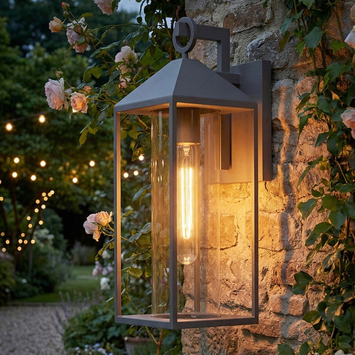 Artcraft Portside 1 Light 18" Outdoor Wall Sconce, Black/Clear