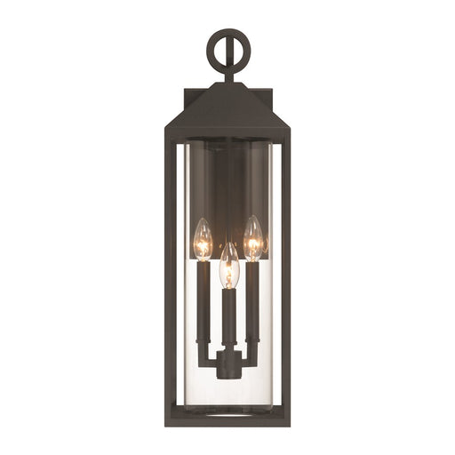 Artcraft Portside 3 Light Outdoor Wall Sconce, Black/Clear
