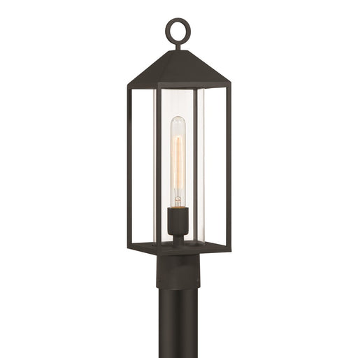Artcraft Portside 1 Light Outdoor Post Light, Black/Clear