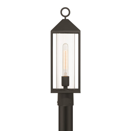 Artcraft Portside 1 Light Outdoor Post Light, Black/Clear