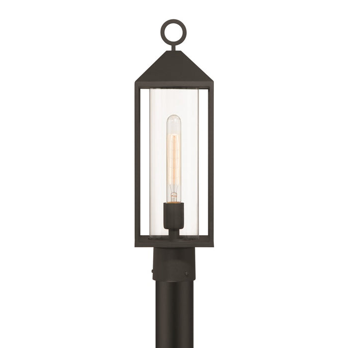 Artcraft Portside 1 Light Outdoor Post Light, Black/Clear