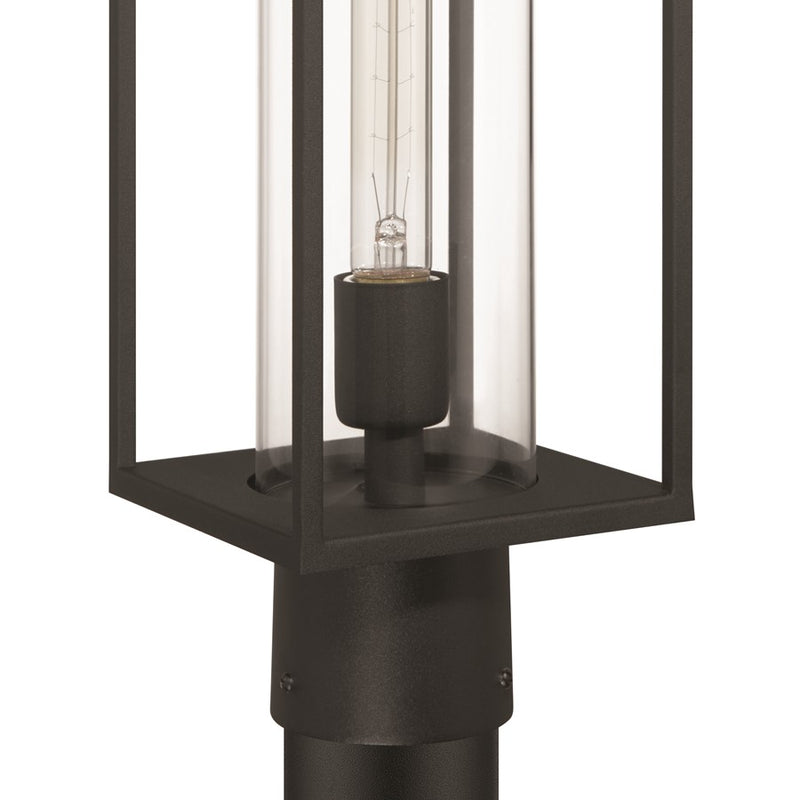 Artcraft Portside 1 Light Outdoor Post Light, Black/Clear