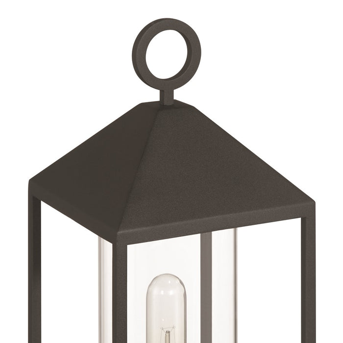 Artcraft Portside 1 Light Outdoor Post Light, Black/Clear