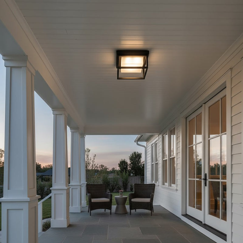 Artcraft Overbrook 1 Light Outdoor Ceiling Light, Black