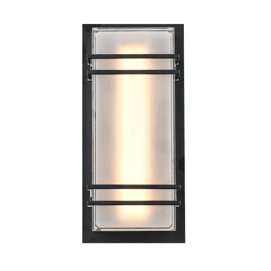 Artcraft Sausalito 15W LED 9191 Outdoor Wall Light, Black/Frosted