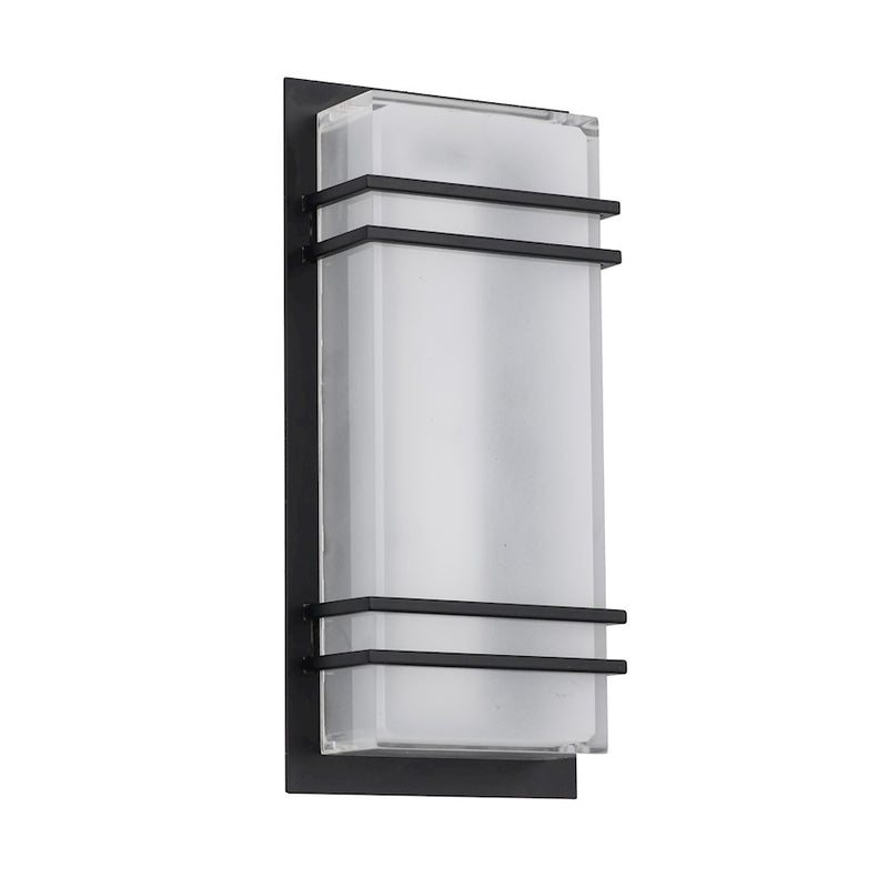 Artcraft Sausalito 15W LED 9191 Outdoor Wall Light, Black/Frosted