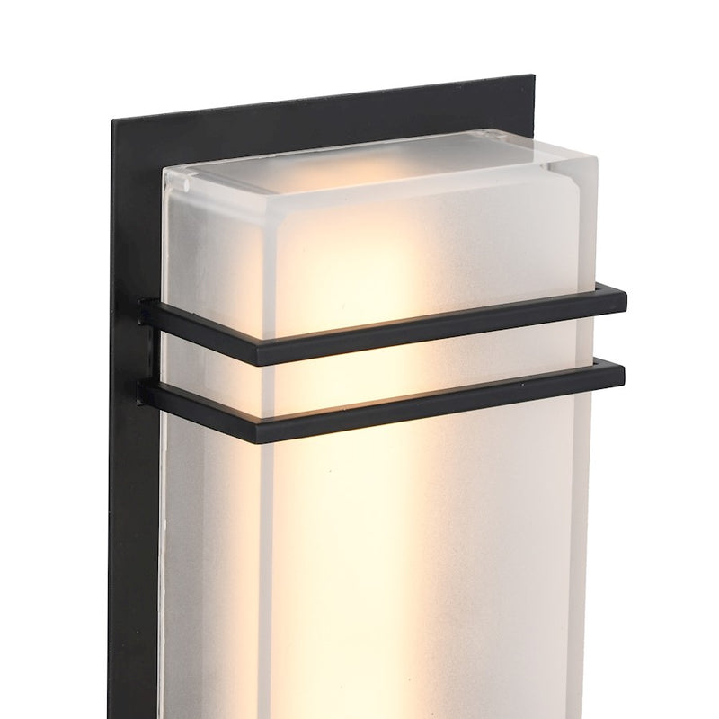 Artcraft Sausalito 15W LED 9191 Outdoor Wall Light, Black/Frosted