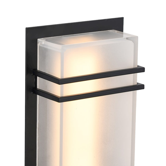 Artcraft Sausalito 15W LED 9191 Outdoor Wall Light, Black/Frosted