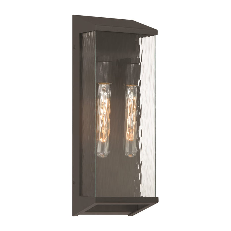 Artcraft Azure Bay 2 Light Outdoor Wall Sconce, Black/Clear