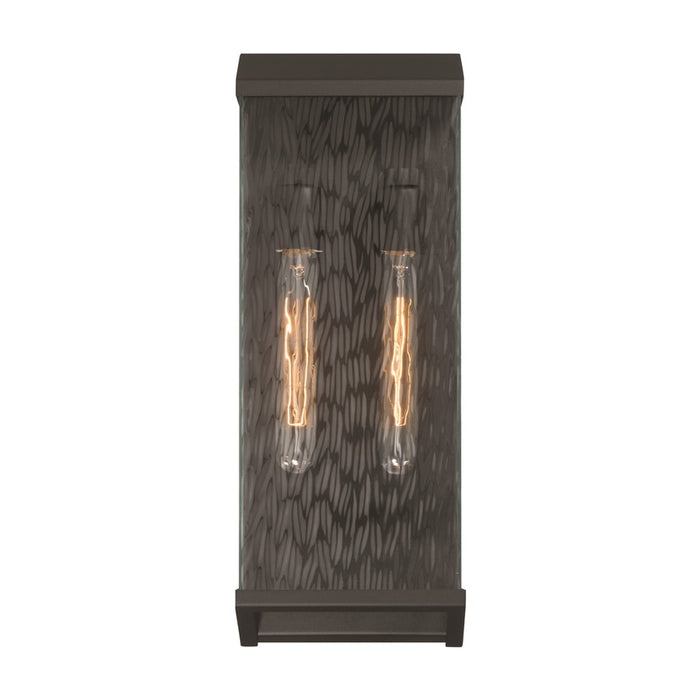 Artcraft Azure Bay 2 Light Outdoor Wall Sconce, Black/Clear