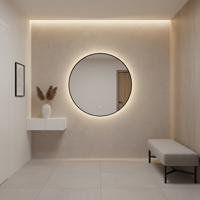 Artcraft Reflections 32" Integrated LED Wall Mirror, Matte Black