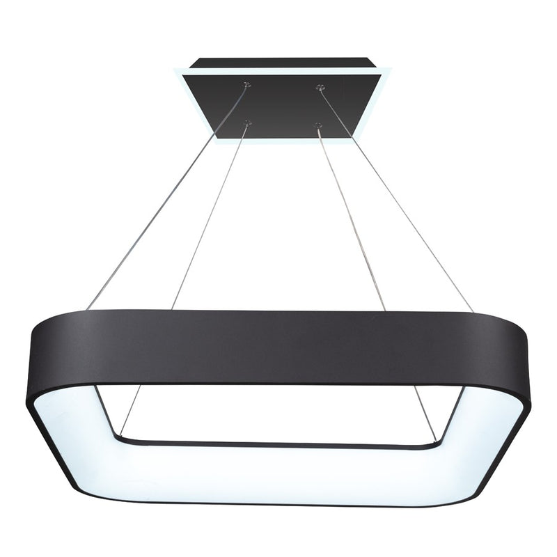 Artcraft Lazio 24" Integrated Square LED Chandelier, Black