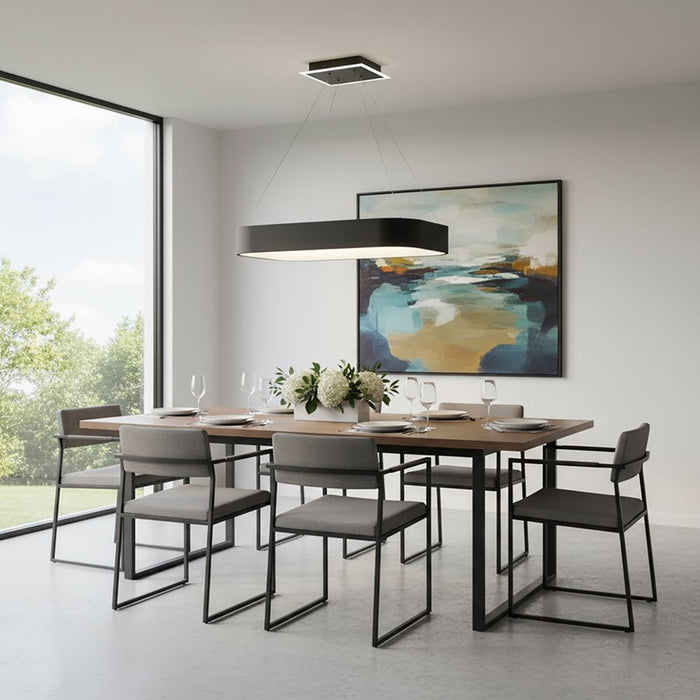 Artcraft Lazio 24" Integrated Square LED Chandelier, Black