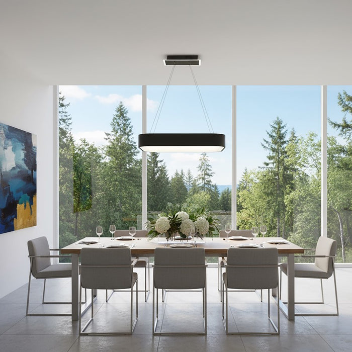 Artcraft Lazio 24" Integrated Square LED Chandelier, Black