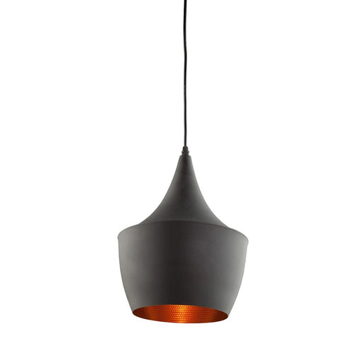 Artcraft Connecticut 1 Light 12" Pendant, Matte Black & Copper