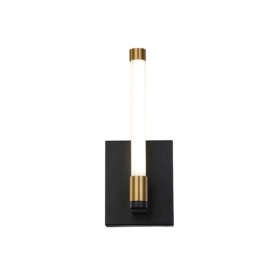 Artcraft Infiniti 1-Light Integrated LED Sconce, Matte Black/Brass