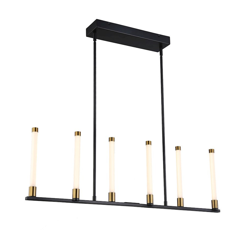 Artcraft Infiniti 6-Light Integrated LED Island Light, Black/Brass