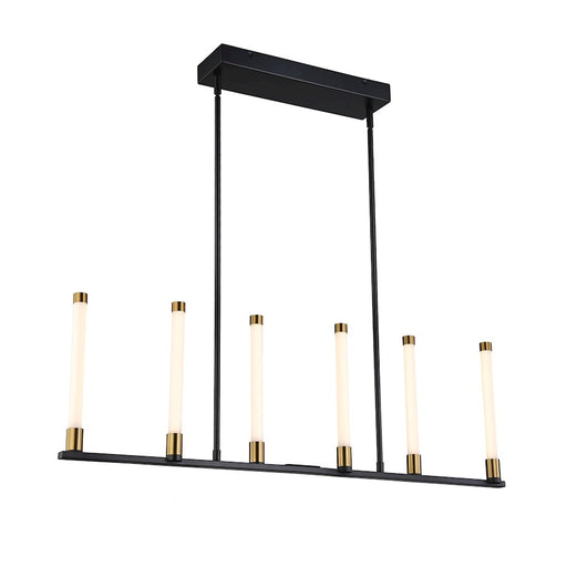 Artcraft Infiniti 6-Light Integrated LED Island Light, Black/Brass