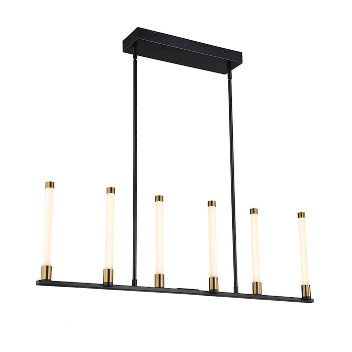 Artcraft Infiniti 6-Light Integrated LED Island Light, Black/Brass