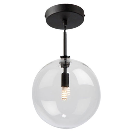 Artcraft Pinpoint 1 Light Semi-Flush Mount, Black/Clear