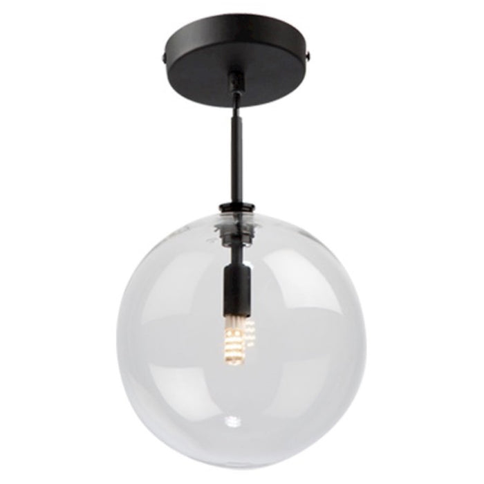 Artcraft Pinpoint 1 Light Semi-Flush Mount, Black/Clear