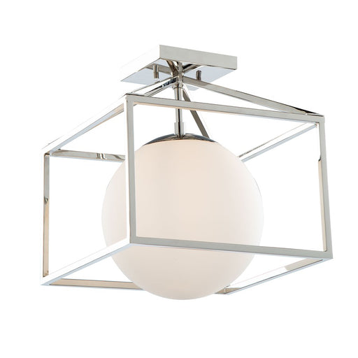 Artcraft Eclispse 1 Light Semi Flush Mount, Polished Nickel