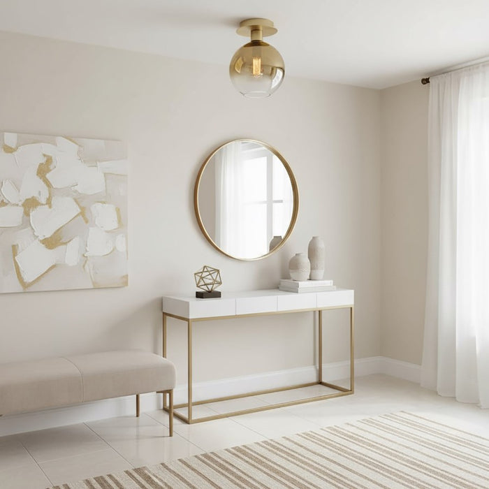 Artcraft Morning Mist Semi-Flush Mount, Gold/Clear