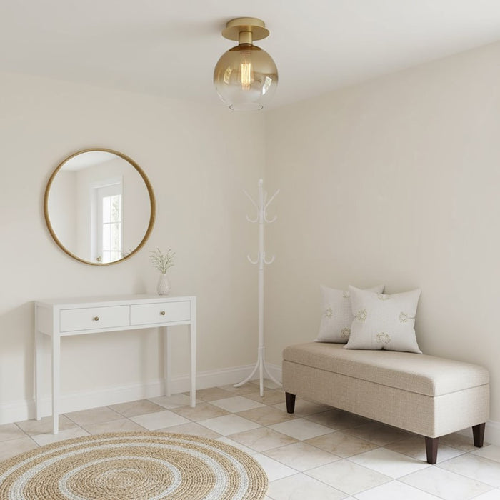 Artcraft Morning Mist Semi-Flush Mount, Gold/Clear