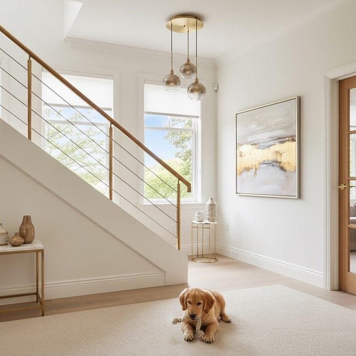 Artcraft Morning Mist Pendant, Gold/Clear