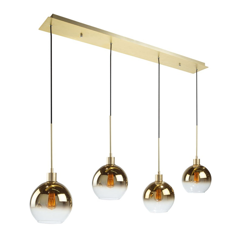 Artcraft Morning Mist 4 Light Island Light, Gold/Clear