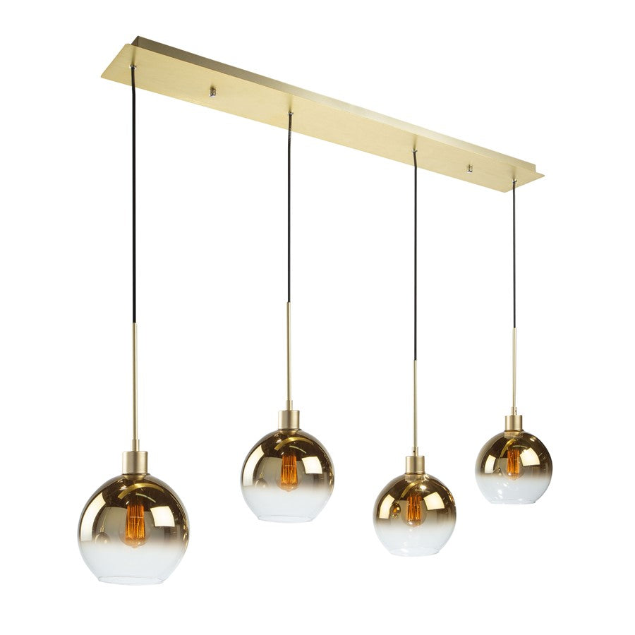 Artcraft Morning Mist 4 Light Island Light, Gold/Clear