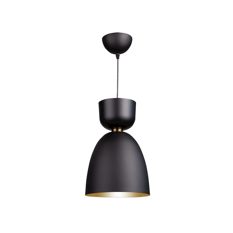 Artcraft Tempo 1 Light Pendant, Matte Black/Brass/Gold