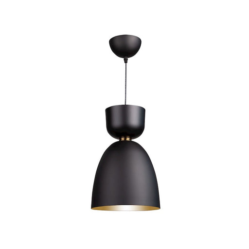Artcraft Tempo 1 Light Pendant, Matte Black/Brass/Gold