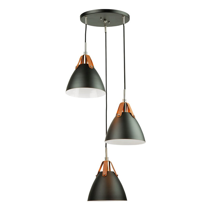 Artcraft Tote 3 Light Pendant, Black/Black