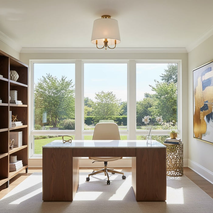 Artcraft Rhythm 3 Light Semi-Flush Mount, White