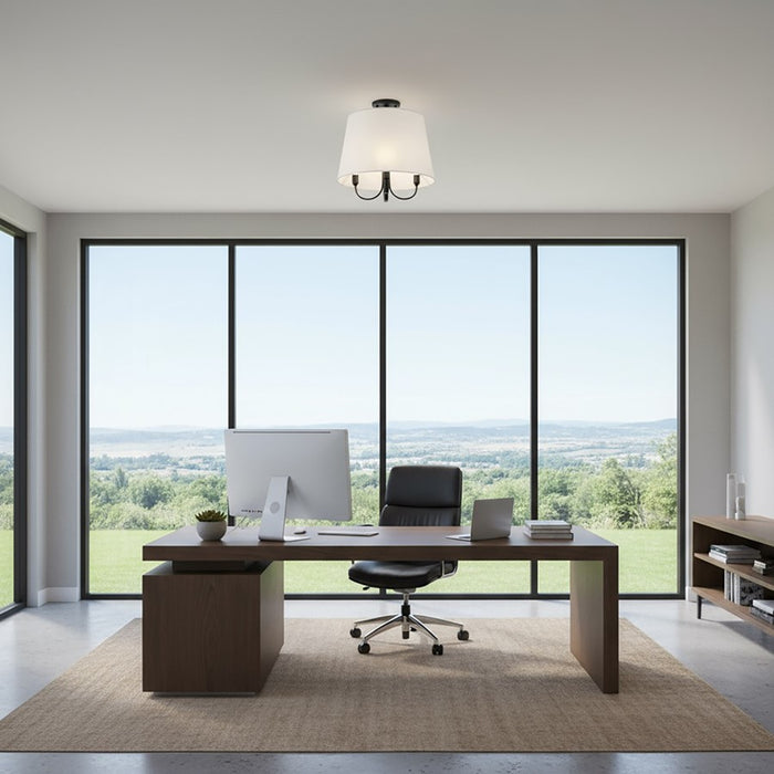 Artcraft Rhythm 3 Light Semi-Flush Mount, White