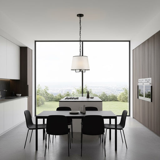 Artcraft Coco 3 Light Pendant, Black/White