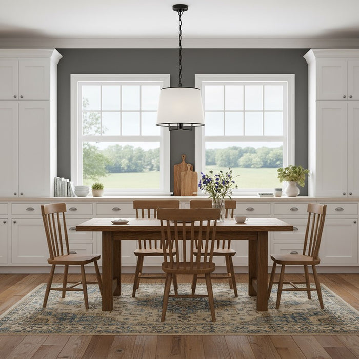 Artcraft Coco 3 Light Pendant, Black/White