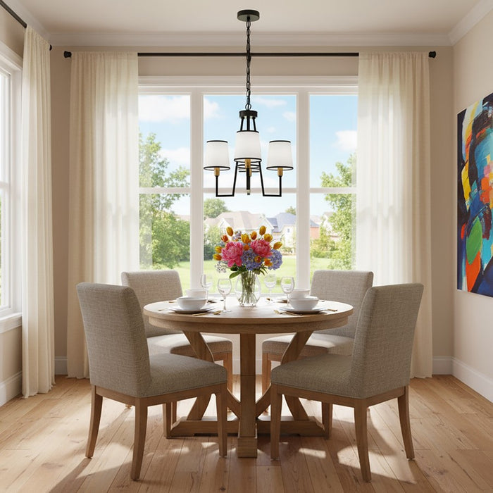 Artcraft Coco Chandelier, Black/Gold/White