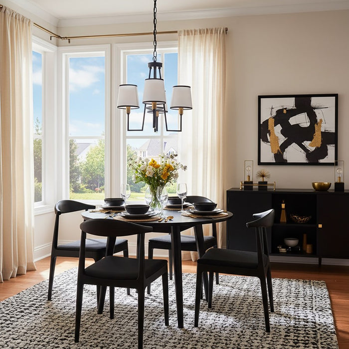 Artcraft Coco Chandelier, Black/Gold/White