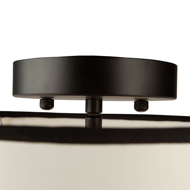 Artcraft Coco 3 Light Semi-Flush Mount, Black/Gold/White