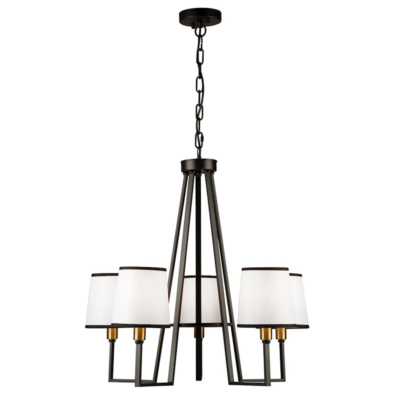 Artcraft Coco Chandelier, Black/Gold/White