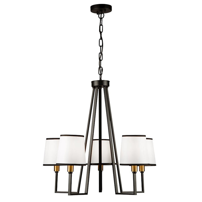 Artcraft Coco Chandelier, Black/Gold/White