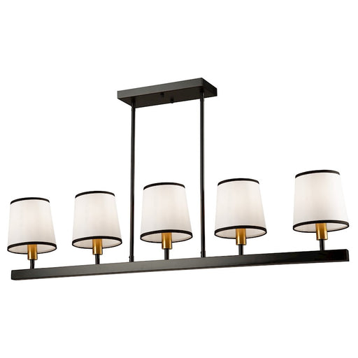 Artcraft Coco 5 Light Island Light, Black/Gold/White