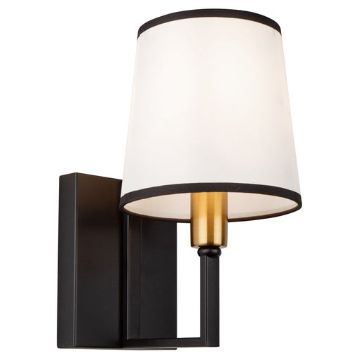 Artcraft Coco 1 Light Sconce, Black/Gold/White