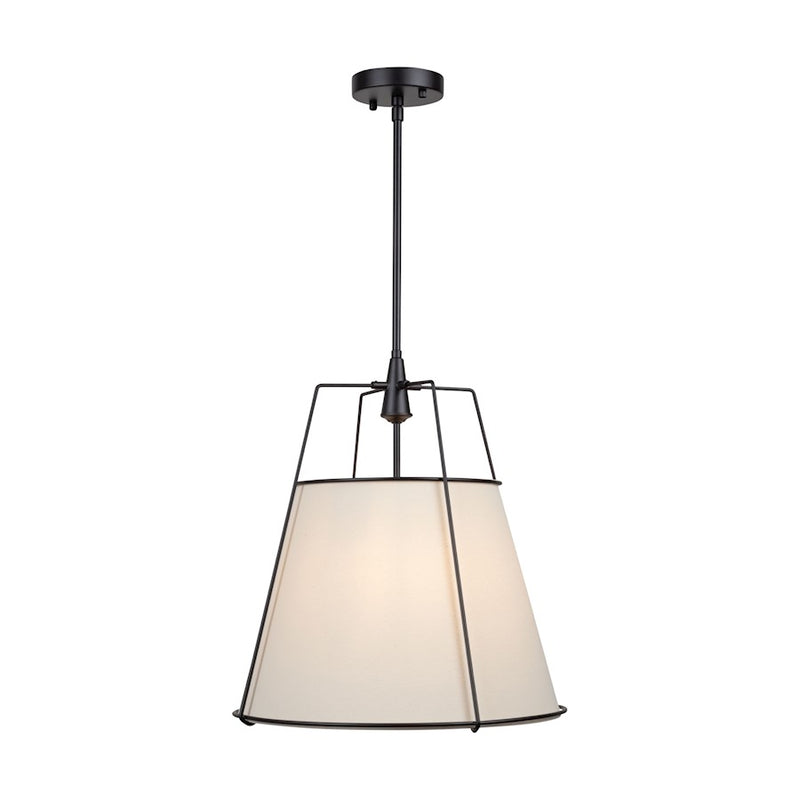 Artcraft Pullman 3 Light Pendant, Black/Cream