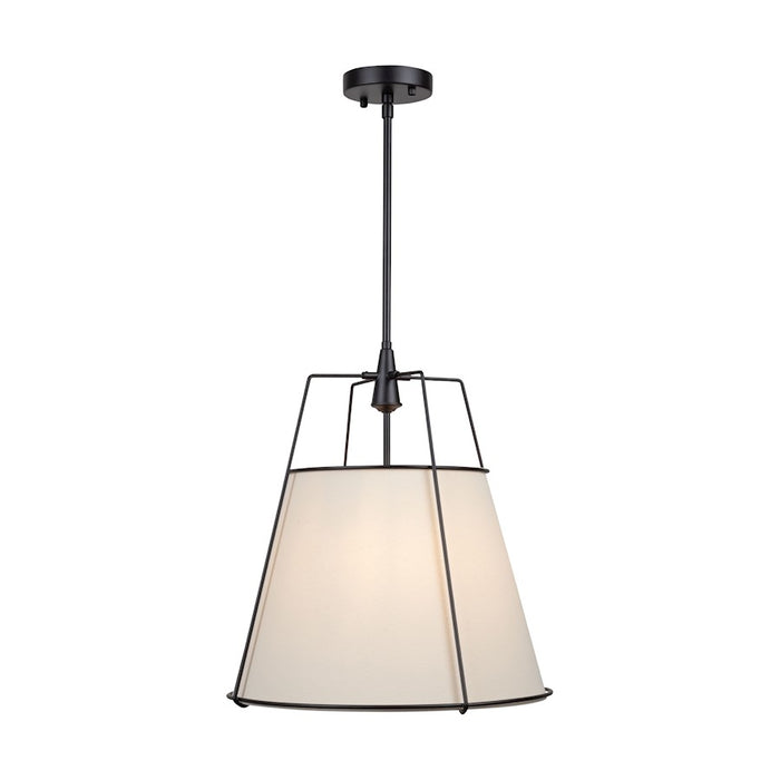 Artcraft Pullman 3 Light Pendant, Black/Cream - SC13363BK