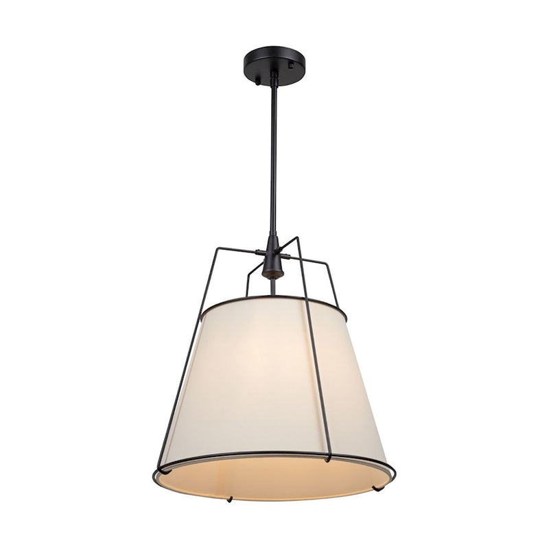 Artcraft Pullman 3 Light Pendant, Black/Cream